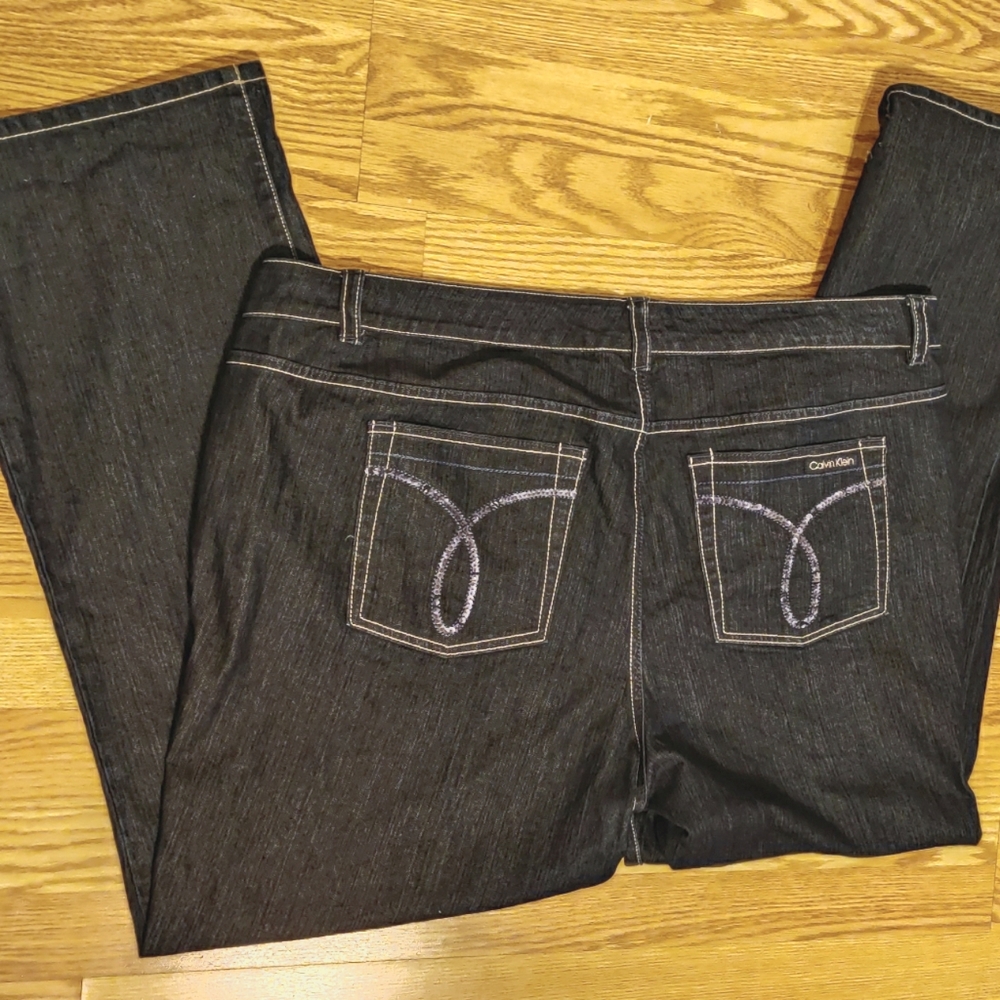 Dark Denim Jeans with Sequin Detail